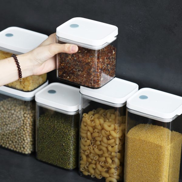 Stackable Square Moisture-proof Plastic Airtight Jar for Cereal