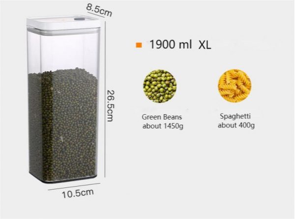 Stackable Square Moisture-proof Plastic Airtight Jar for Cereal - 图片 7
