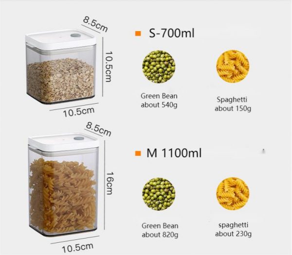 Stackable Square Moisture-proof Plastic Airtight Jar for Cereal - 图片 9