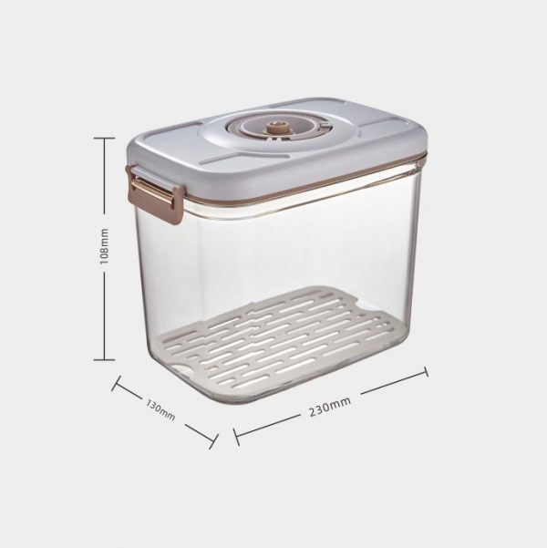 Square Plastic Vacuum Airtight Food Storage Containers with Valve Lids and Drain Tray - 图片 6