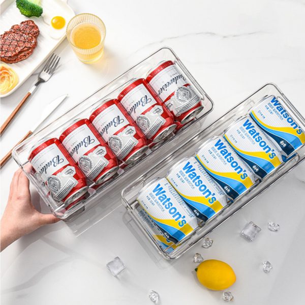 2-tier Auto Rolling Soda Can Organizer for Refrigerator Freezer - 图片 3