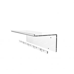 L Shape Acrylic Floating Shelves with Detachable Hooks