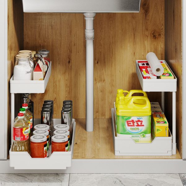2 Tier Under Sink Organizer L Shape Conutertop Spice Organizer - 图片 5