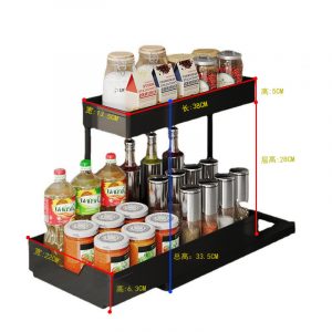 2 Tier Under Sink Organizer L Shape Conutertop Spice Organizer