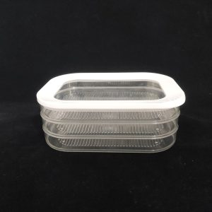 3 Tiers Fridge Food Storage Container for Ham and Cheese Slice