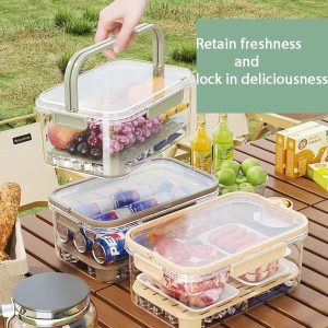 Airtight Vegetable and Fruit Storage Container – Large-Capacity Refrigerator Organizer with Drain Tray