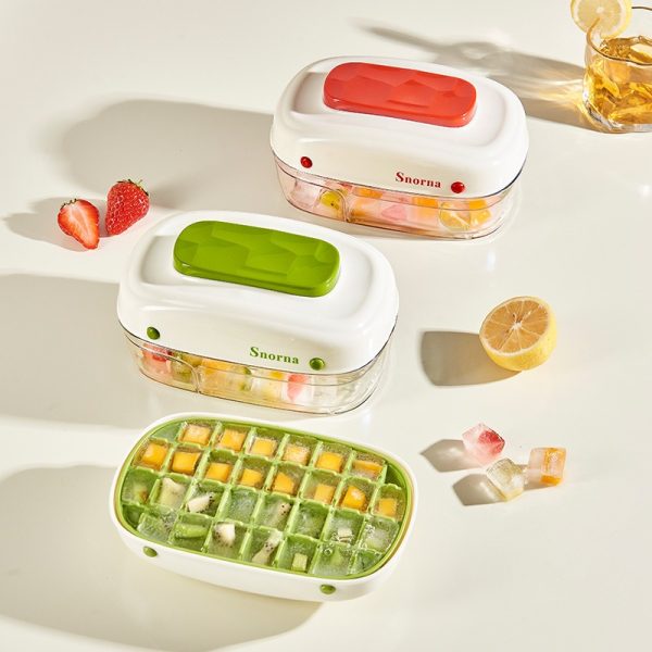 Innovative Press Ice Cube Mold with Drawer - 32 Grids - 图片 5