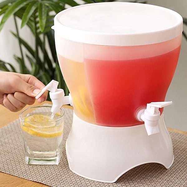 3-Compartment 360° Rotating Drink Dispenser – Multi-Drink Beverage Container with Dual Spouts - 图片 3